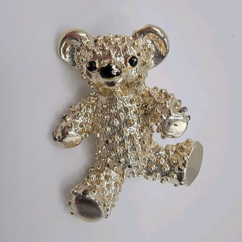 Beautiful Vintage Teddy Bear Koala Bear Pin Brooch Rhinestones - Picture 1 of 2